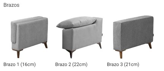 brazos laura Modelos brazos del sofá Laura